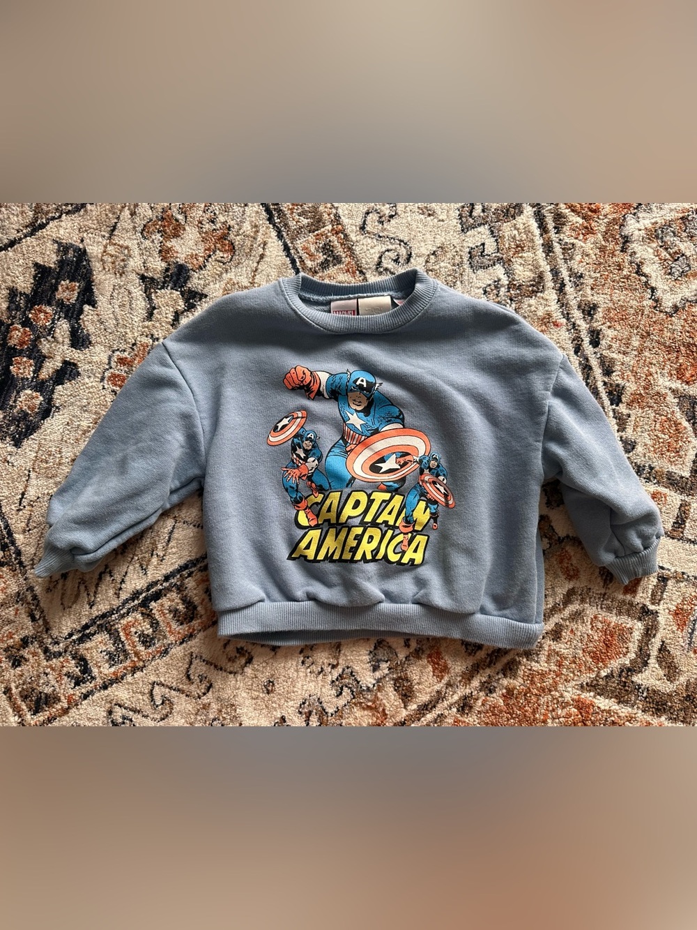 Zara Kids Captain America Crewneck Sweatshirt - Blue